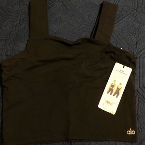 Alo Yoga Binded Fitted Tank in Black